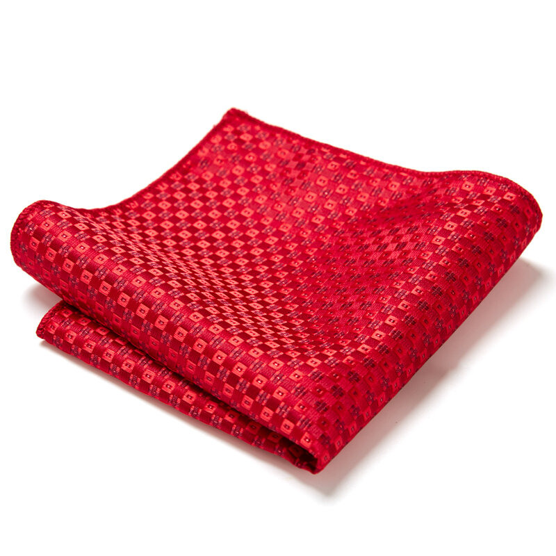 Vendita di fabbrica di marca moda fazzoletto di seta accessori per camicia da uomo fazzoletto da taschino quadrato rosso scuro a strisce