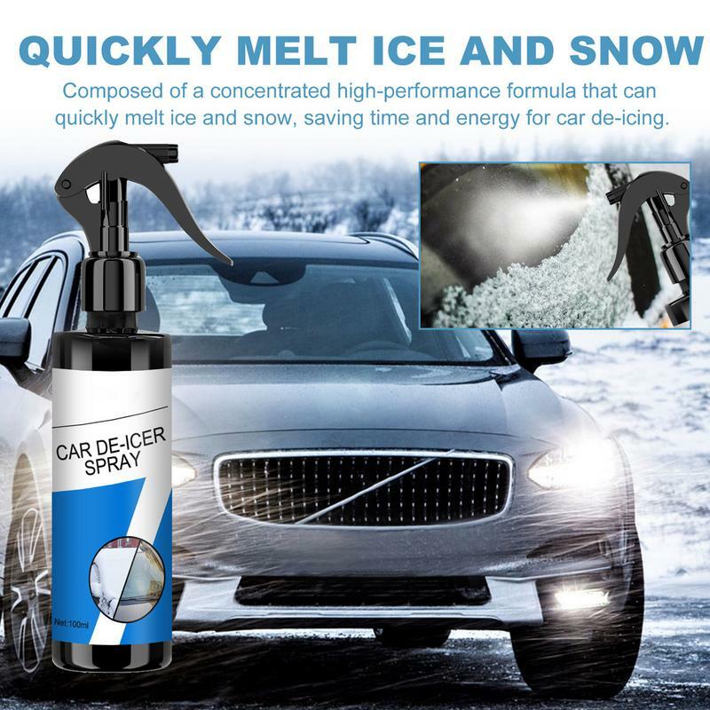 Spray do usuwanie śniegu samochodu 100ml odmrażacz szyby przedniej odmrażacz zimowych akcesoriów samochodowych wielofunkcyjny Spray do zamków na klucze
