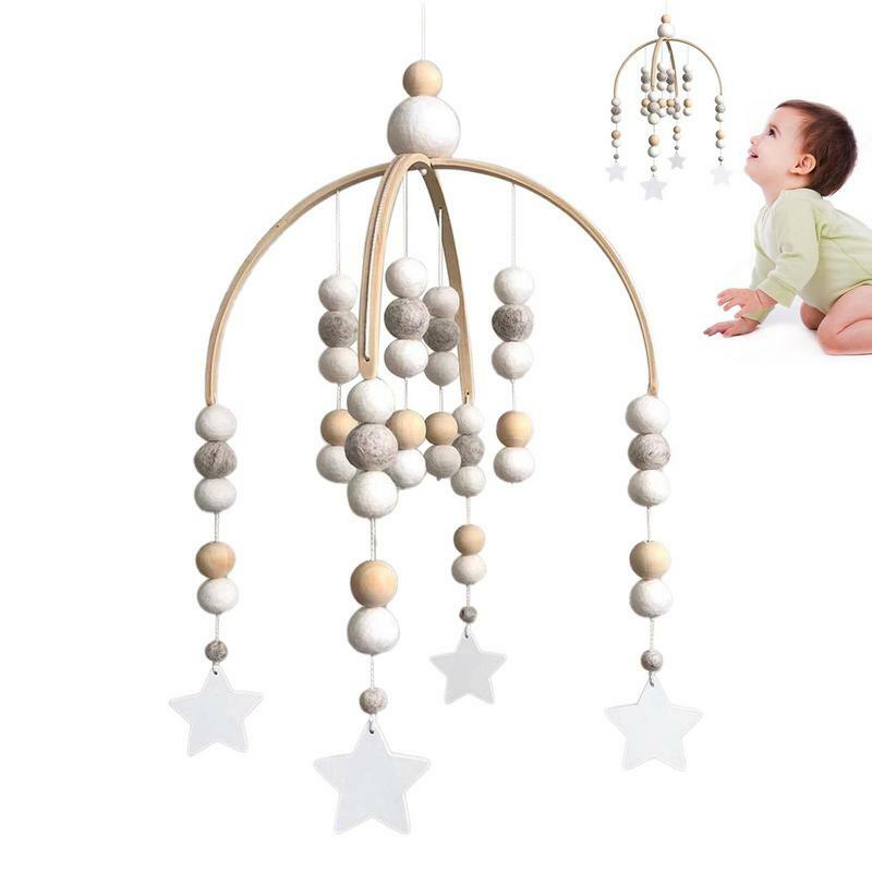 Crib Toys Hangings Baby Crib Mobile Decor Nursery Mobiles Wooden Wind Chime Bed Bell Nursery Decor Wind Chime Toys Pendant For