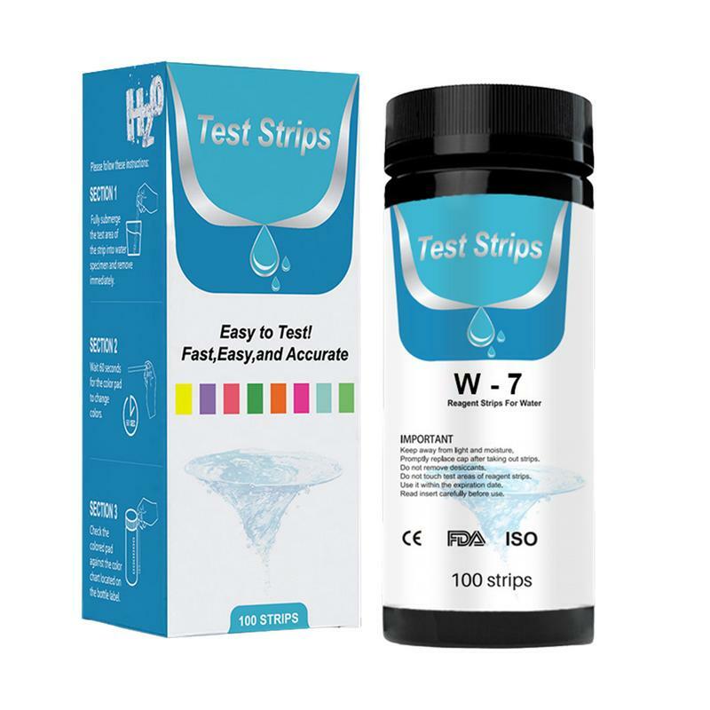 Hot Tub Test Strips 7 In 1 Accurate Water Test Strips 100pcs Strips For Testing Ph Total Alkali Hardness And More Ideal For Fish