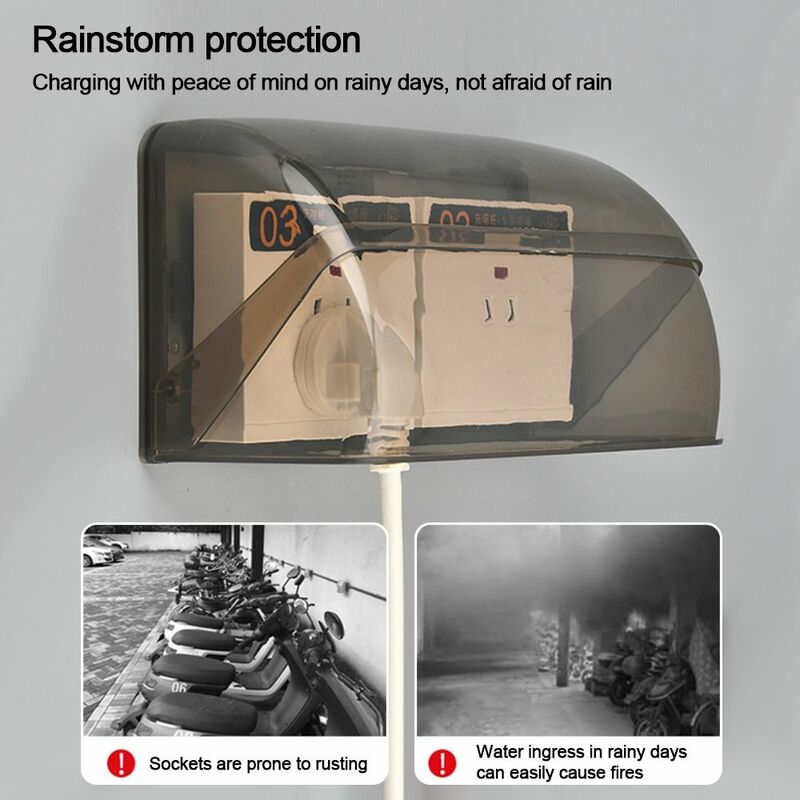 Interruttore autoadesivo copertura protettiva spina elettrica a parete in plastica copertura antipioggia presa di protezione a parete