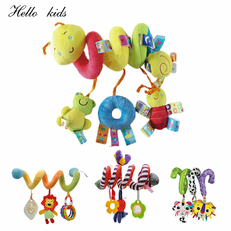 Cute Baby Crib Hanging Rattles Toys Car Seat Toy Soft Mobiles Stroller Crib Spiral Toy Pram Hanging Dolls for Babies Gift