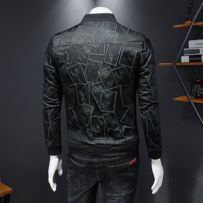 Men's Luxury High Quality Boutique Jacket Slim Fit Large Baseball Suit Round Neck Personalized Fashion Men's Coat