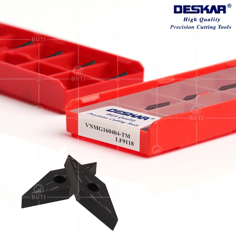 DESKAR 100% Original VNMG160404 VNMG160408 VNMG160412-TM LF9118 CNC Lathe Cutter External Carbide Inserts Turning Tool For Steel