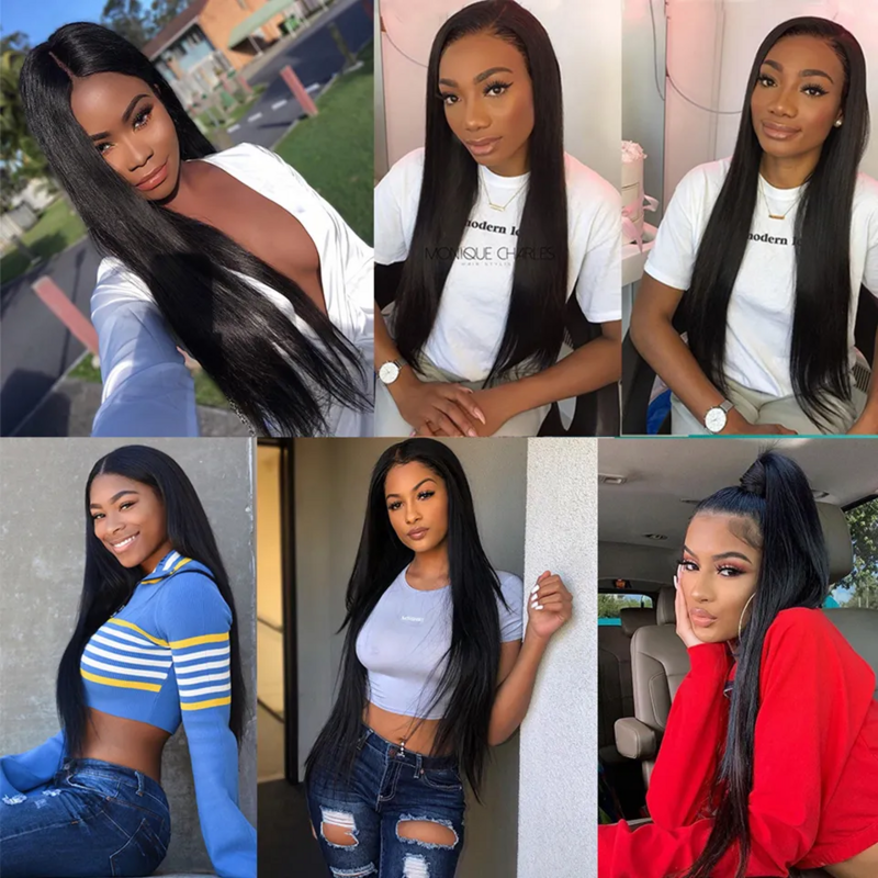 13x6 Straight Lace Front Wigs 30 40Inches HD Transparent Lace Frontal Wig Remy Malaysian 13x4 Straight Human Hair Wigs For Women