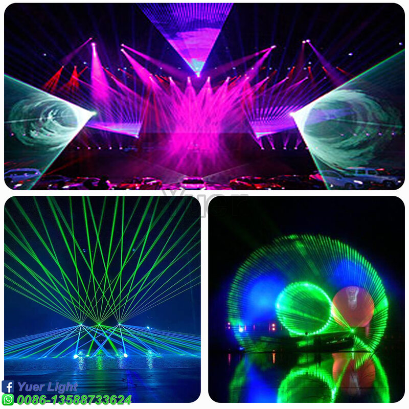 YUER NOVO 40KPPS 20W RGB Full Color Laser Luz Auto Som RDM Cartão SD ILDA DMX DJ Disco Stage Festa de Casamento Bar FB4 Lasershow