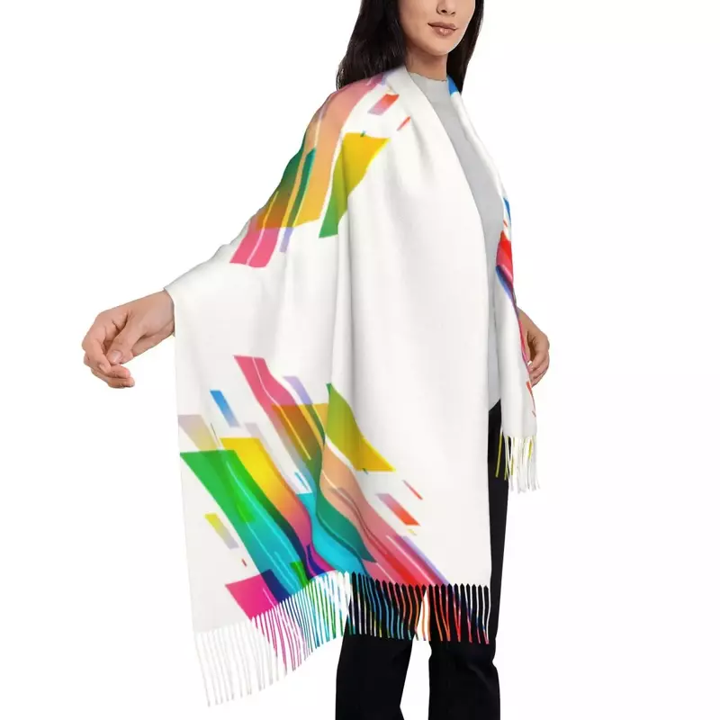 Abstrakte Farbe Schals und Wraps für Abendkleider Damen elegante Kleidung