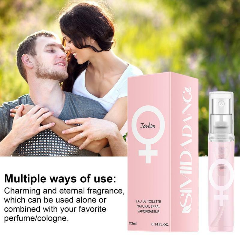 Perfume de feromona para homens e mulheres, fragrância diária, perfume corporal duradouro, atração sexual erótica, perfume de data, 3ml