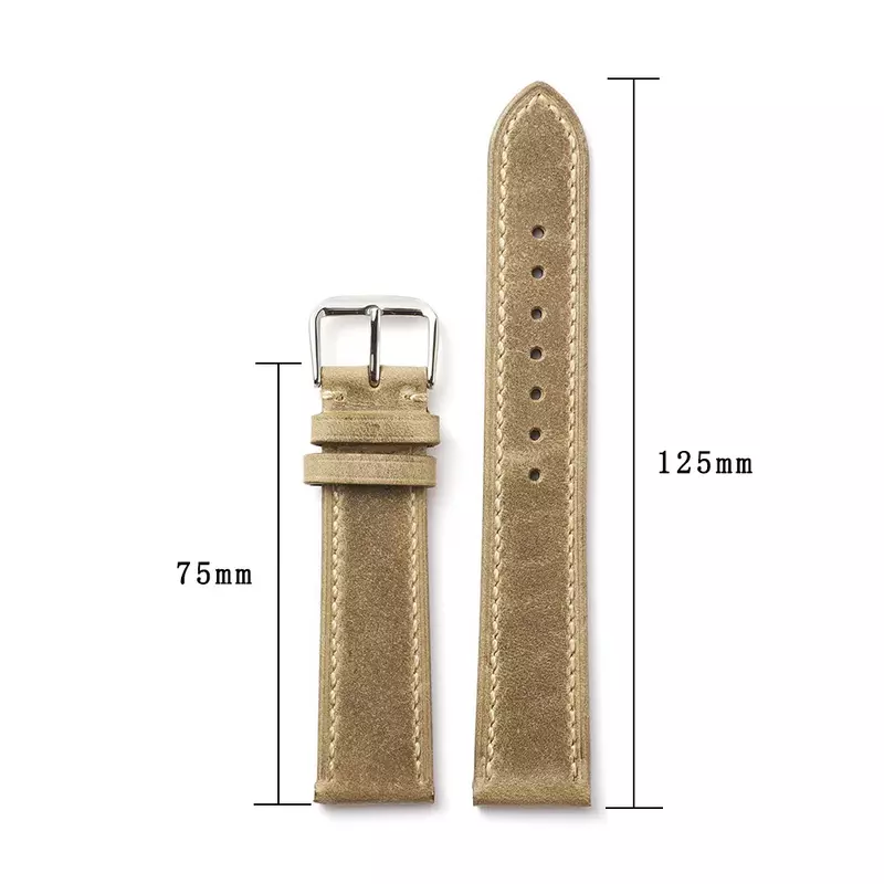 Włoski styl skórzana Strap18mm 19mm 20mm 21mm 22mm lśniący połysk przebarwiona Ultra-cienki zegarek opaska