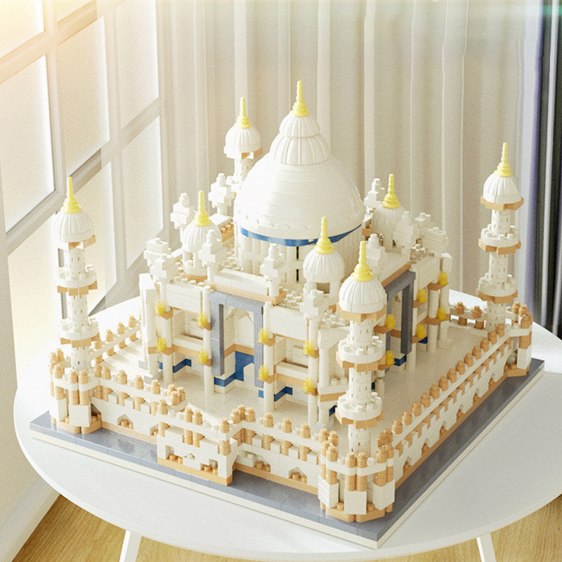 2669 قطعة مصغر مدينة العالم الشهير تاج محل العمارة نموذج اللبنات قصر الطوب ألعاب تعليمية للأطفال هدية
