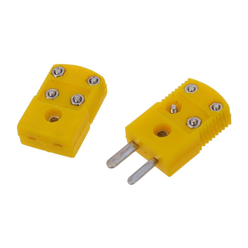 4X Yellow Plastic Shell K Type Thermocouple Plug Socket Connector Set