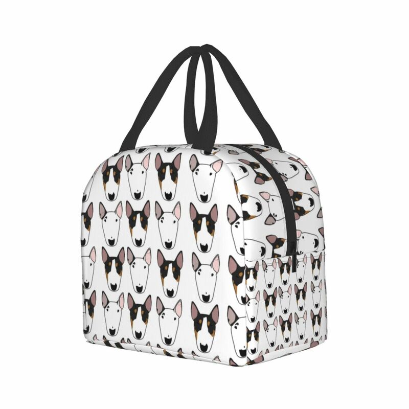 Bull Terrier Dogs Portable Lunch Box For Women Kids Warm Cooler Thermal Food Insulated Lunch Bag Office Work Picnic Storage Bag
