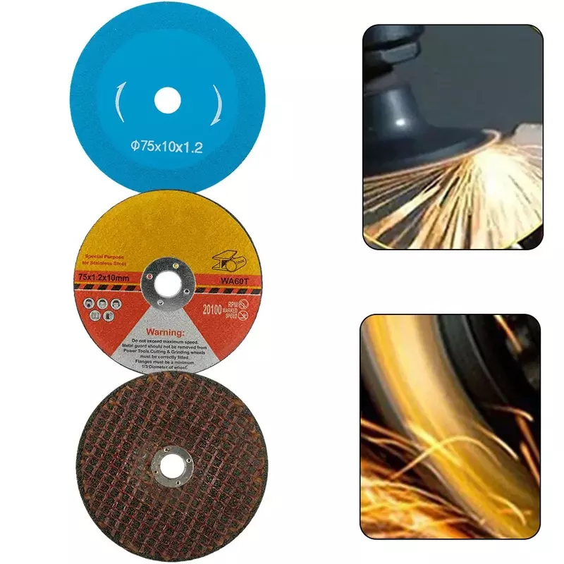 Angle Grinder Attachment, Carbite Disco De Corte, Polimento Disco, HSS Saw Blade, Máquina Ferramenta Elétrica, 3 ", 75mm, 1Pc
