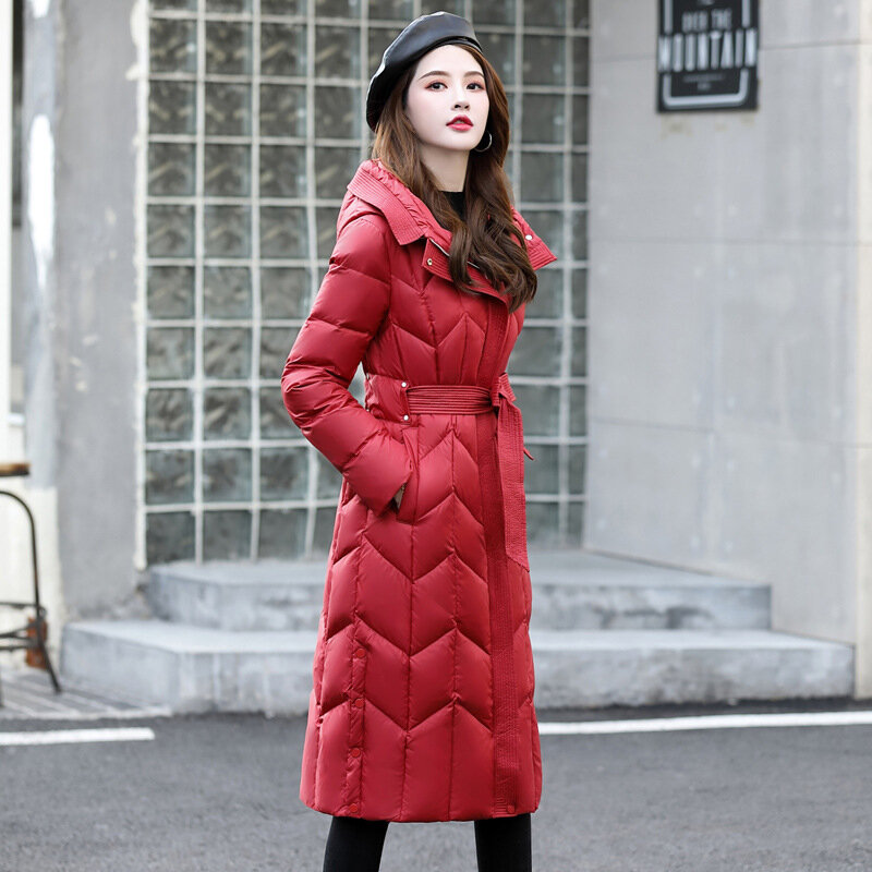 GDNJ-캐주얼 화이트 오리털 코트 여성용, 단색, 겨울 및 가을 2022