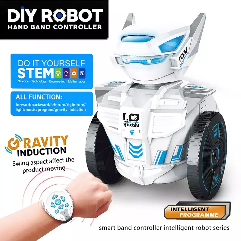 Wykrywanie grawitacji zegarek Rc bezprzewodowy pilot 2.4G inteligentny Robot zabawki dla dzieci dla chłopców i dziewcząt DIY prezent