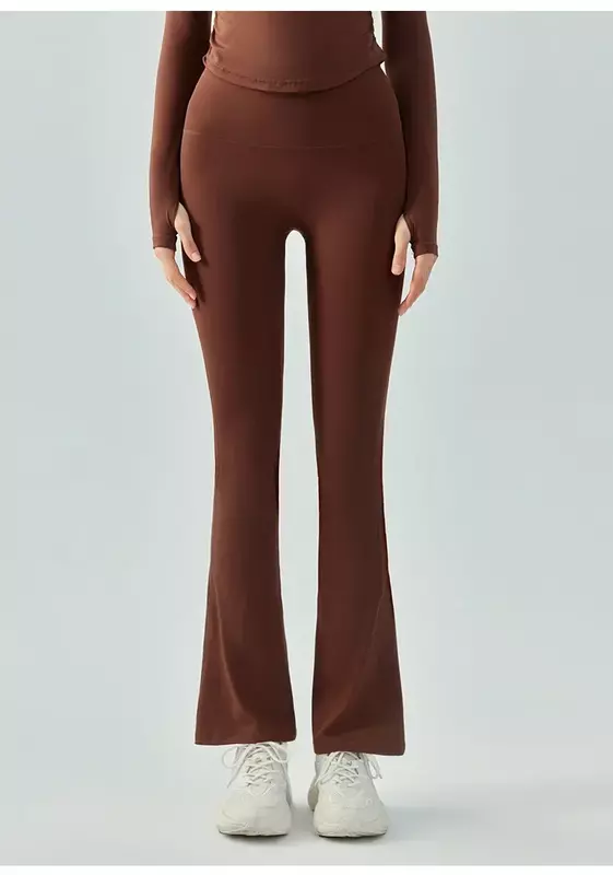 Yoga Bell Bottoms, High Waist and Beautiful Buttocks, Casual Micro-pull Fitness Pants, Elastic Slim Tight Wide-leg Pants.