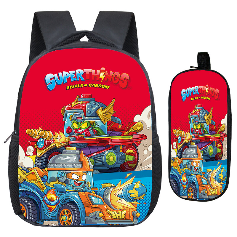 Juego SUPERTHINGS-mochila de 2 piezas para niños, mochilas escolares impermeables para jardín de infantes, regalo para bebés