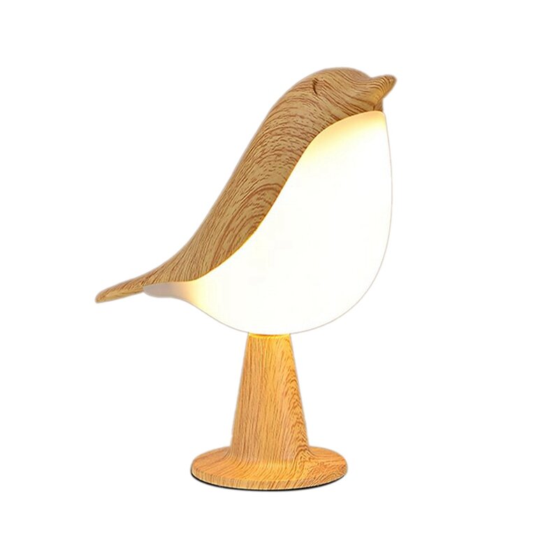 Small Cordless Bird Night Light Touch Control Bedroom Table Reading Lamp Home Decor