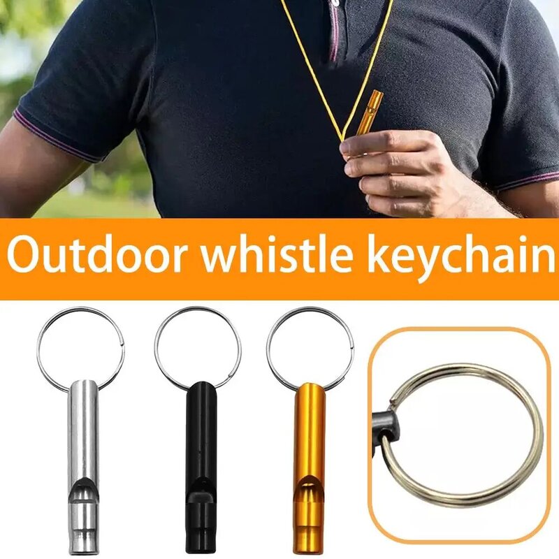 Mini Size Metal Whistles Pendant Multifunction Whistle Call, Survival Keychain, Ferramentas de emergência, Keyring ao ar livre, C9W2