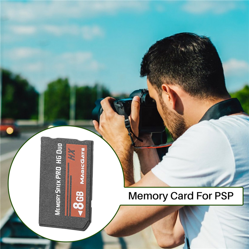 Memory Stick para câmera Sony PSP, Cartão Flash MS Pro Duo HX, 8GB