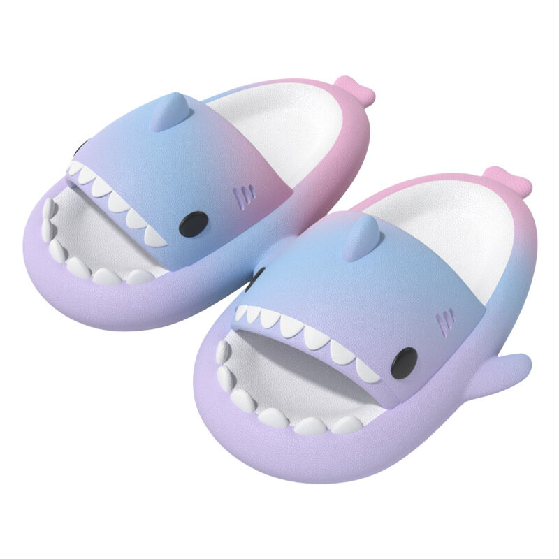 Dziewczęce chłopcy wzór rekin kapcie nowe dzieci urocze klapki z motywem kreskówkowym do domu antypoślizgowe miękkie sandały dziecięce zjeżdżalnie plażowe