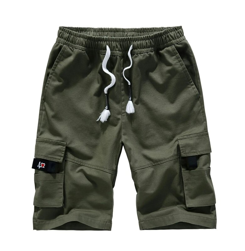 Shorts Capri Cargo Casual masculino, corredores leves de caminhada, calça preta, plus size, na moda