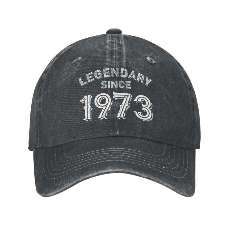 Fashion katun legendaris sejak 1973 hadiah ulang tahun topi bisbol pria wanita dapat disesuaikan topi ayah luar ruangan
