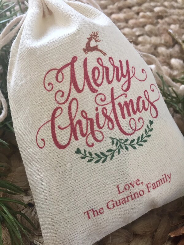 20pcs personalizou sacos do favor do Natal/sacos do presente do feriado