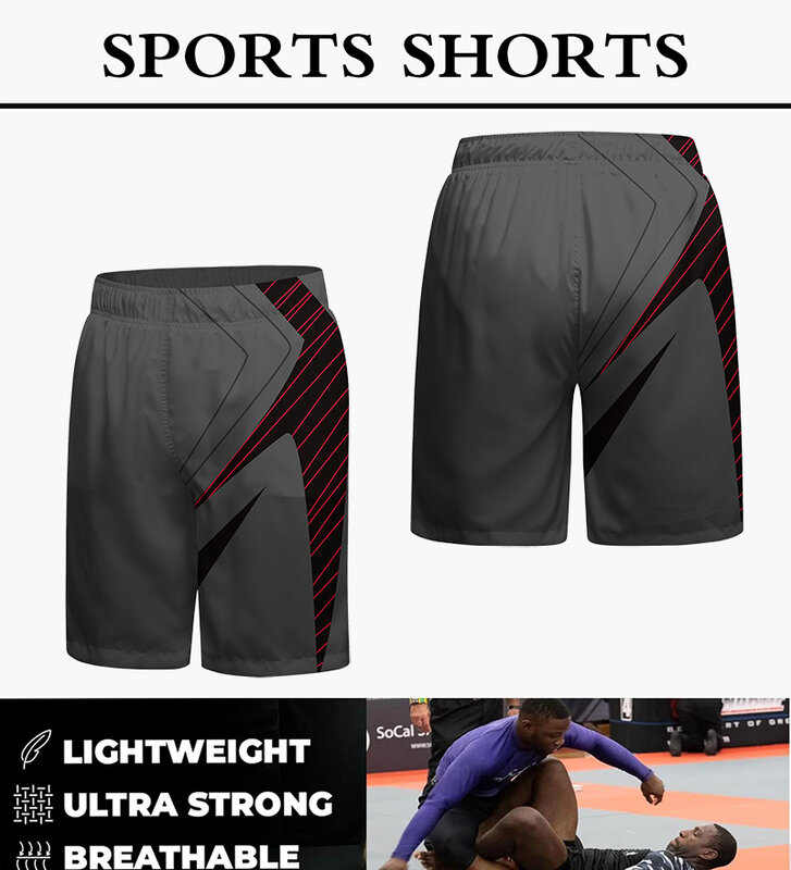 Cody กางเกงกีฬาวิ่งสำหรับผู้ชายกางเกงขาสั้น MMA กางเกงขาสั้นชายหาดแห้งเร็วมีกระเป๋าและมีตาข่ายด้านใน