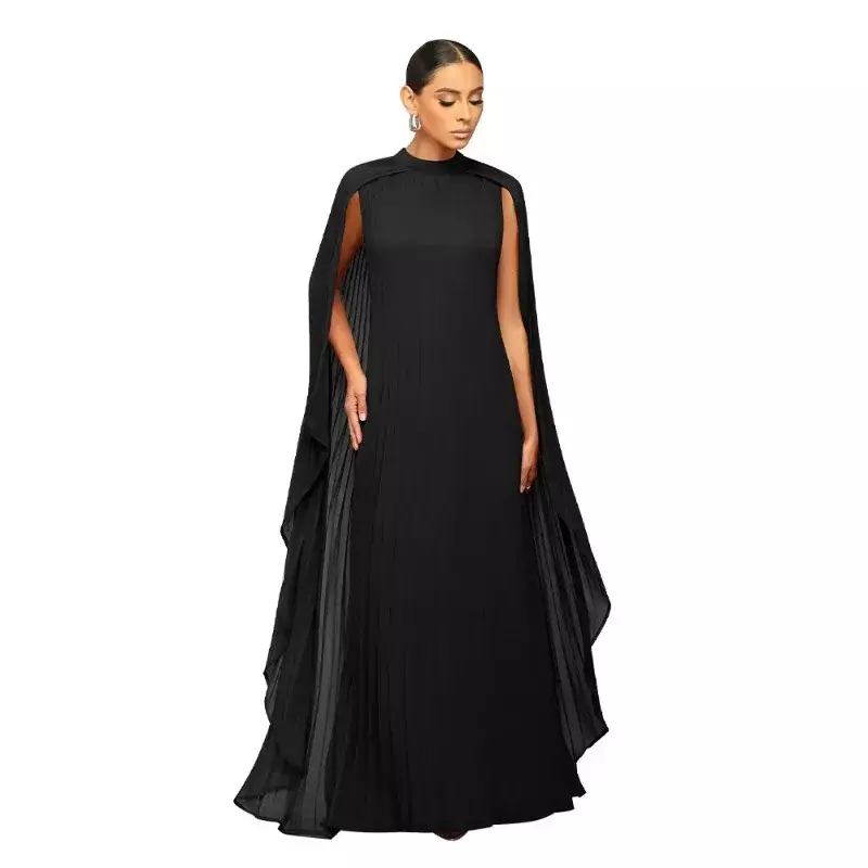 Dashiki sukienki afrykańskie dla kobiet 2024 wiosna moda z okrągłym dekoltem z długim rękawem jednolity kolor długa, maksi sukienka afrykańskie ubrania kobiet
