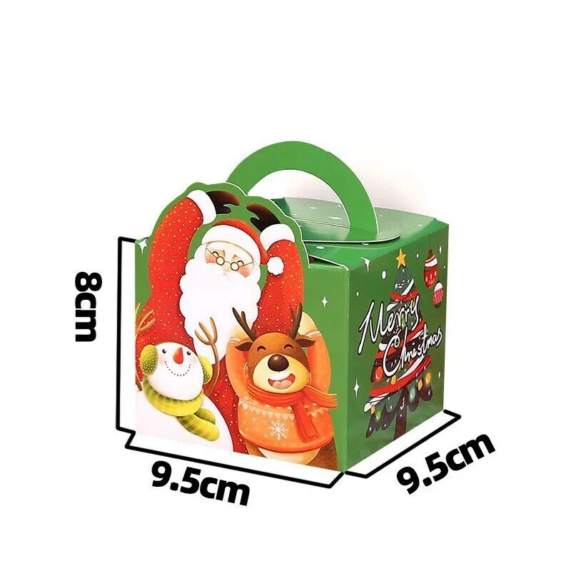 Portable Hand Christmas Gift Box Gift Packing Boxes Bags With Rope Cookie Candy Apple Merry Christmas Decoration Party Supplies