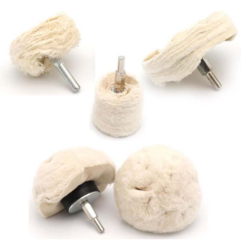 1 Pcs 6mm Shank Cotton Polishing Wheels Cloth Buffing Wheel Grinder for Jewelry Wood Metal Abrasive Tools Cone Brush