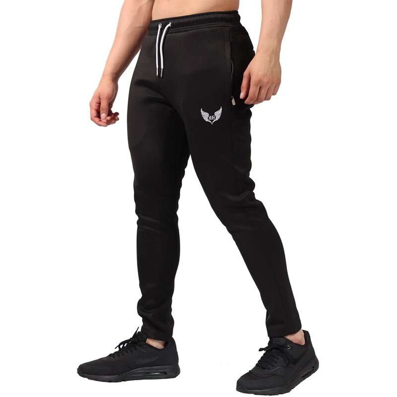 Pantalones deportivos de Fitness para hombre, pantalones casuales elásticos de pies delgados