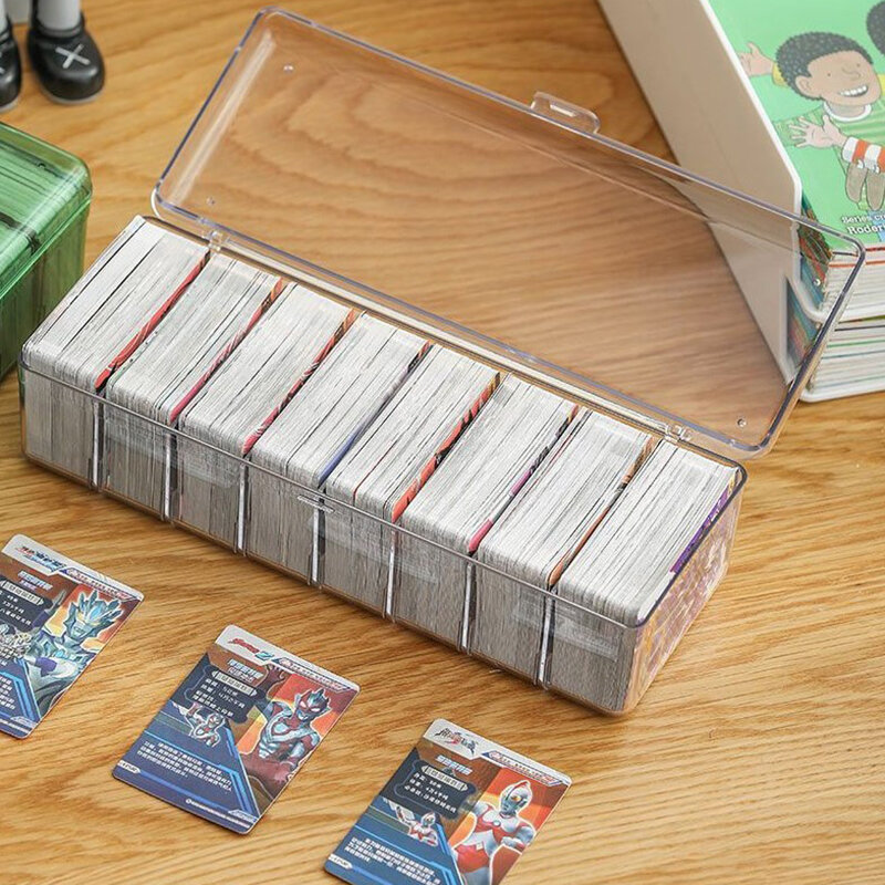 Kotak dek kartu perdagangan panas transparan wadah kapasitas besar penyusun kartu penyimpanan koleksi kasus kartu Game