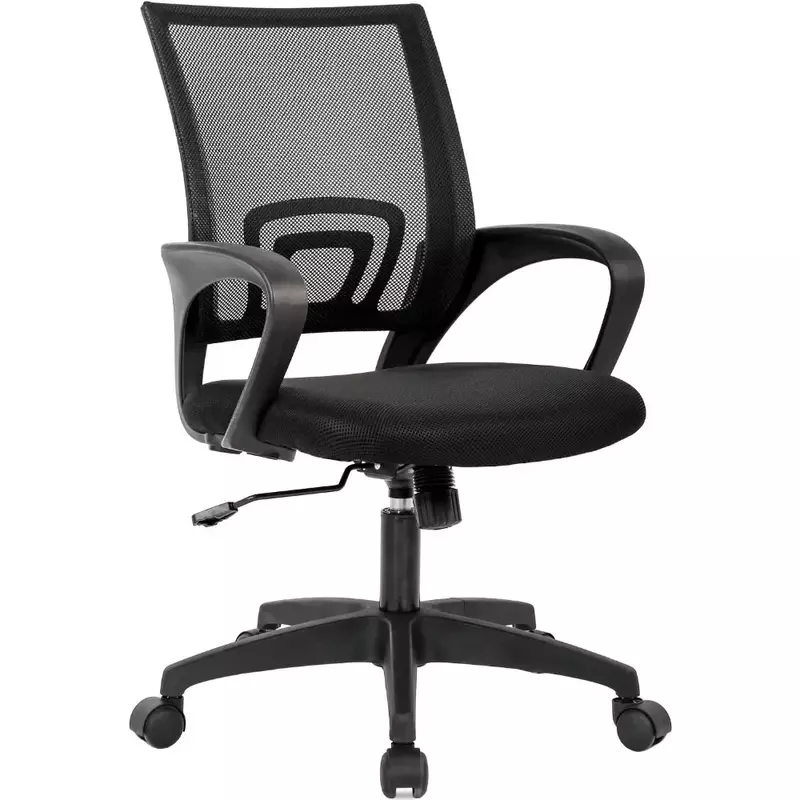 Kursi kantor rumah ergonomis, dudukan meja jala kursi komputer dengan dukungan Lumbar sandaran tangan, putar eksekutif dapat disesuaikan