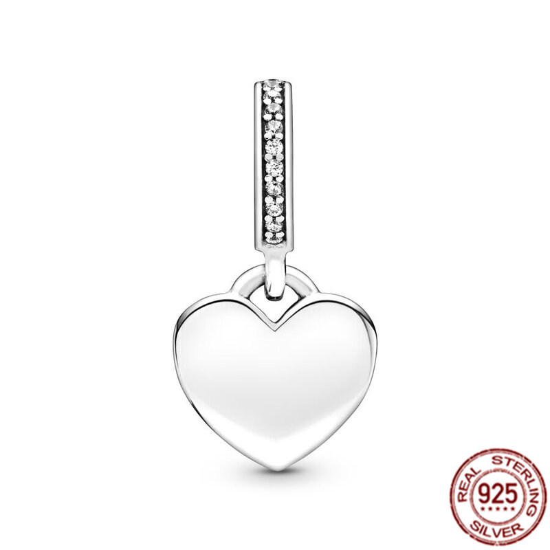 Estetoscopio de Plata de Ley 925 auténtica, cuentas colgantes de corazón y pareja de novios, compatible con pulsera Pandora Original, regalo de joyería