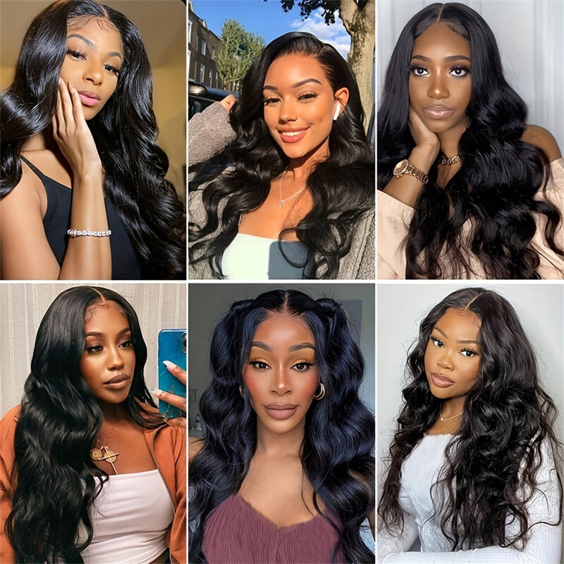 34 30 Hd Transparent Lace Frontal Body Wave Wig Transparent Brazilian Preplucked For Women 13X4 Glueless Lace Frontal Wig Hair