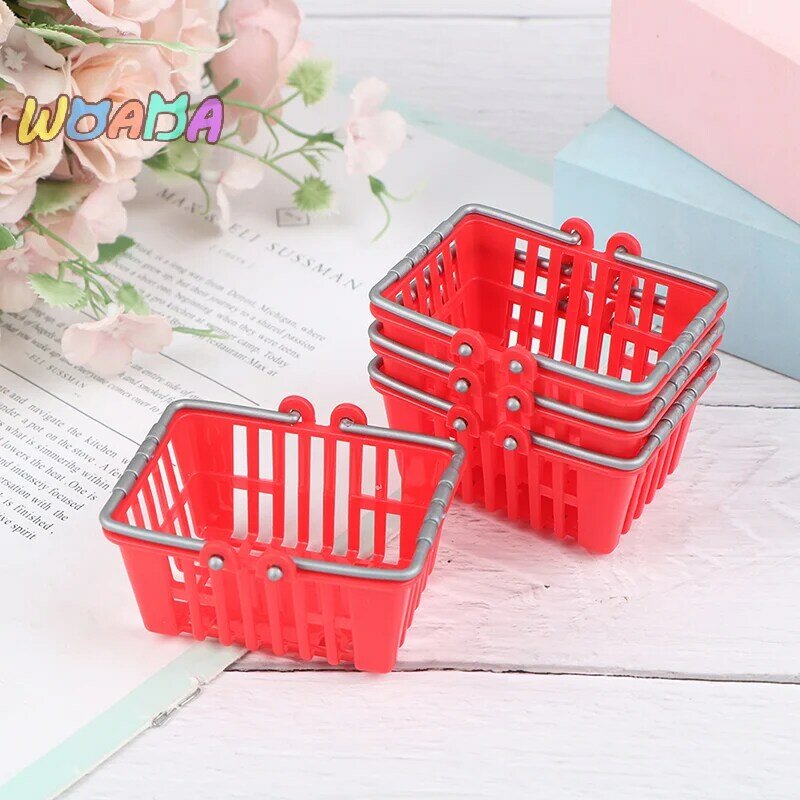 1Pcs Shopping Basket Toys Kids Mini Supermarket Shopping Hand Basket Model Doll House