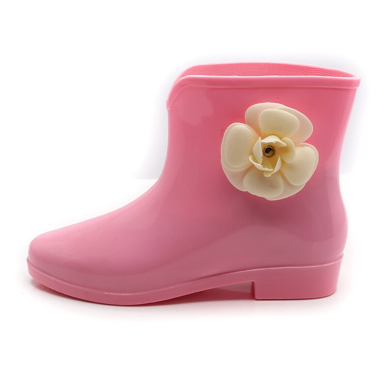 Botas de lluvia impermeables para mujer, zapatos de goma con aislamiento para jardín, antideslizantes, PVC