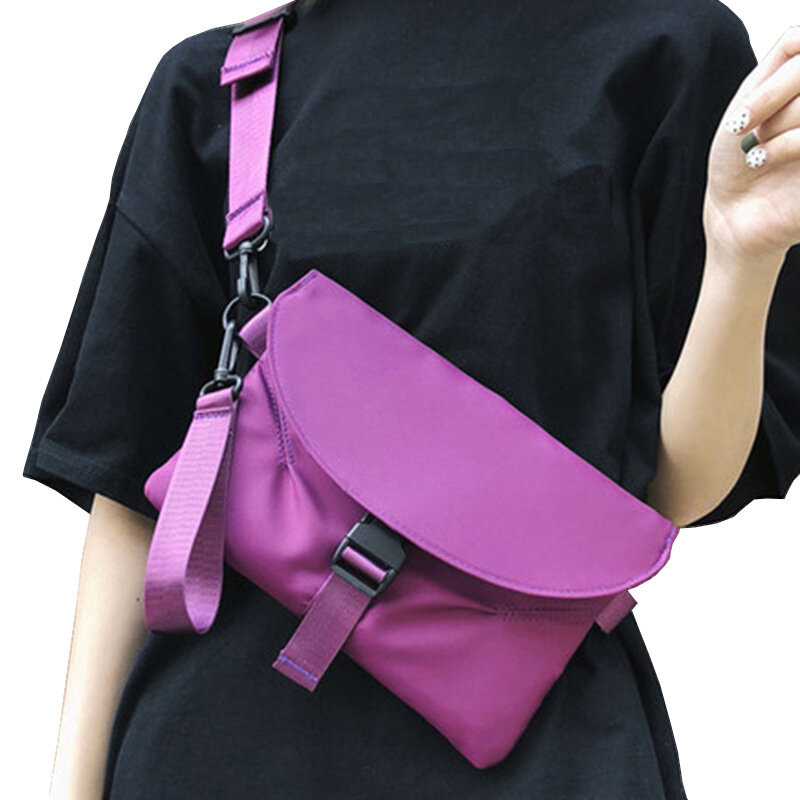 여성 패션 크로스 바디 백, 일본 휴대폰 가슴 팩, 트렌디 남성 캐주얼 솔리드 싱글 숄더, 작은 사각형 가방