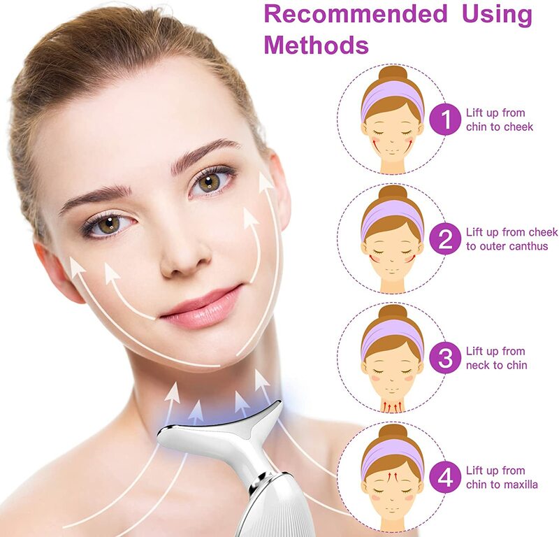 La macchina per il sollevamento del viso del collo del massaggiatore del viso EMS riduce gli strumenti per il rafforzamento della pelle antirughe del doppio mento