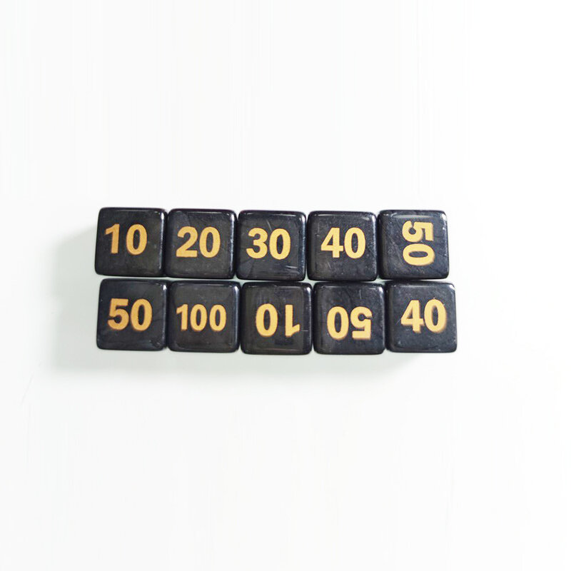 Juego de dados de juego de mesa Boutique, juego de dados estándar negros, 5 tarjetas de piezas, 6 lados