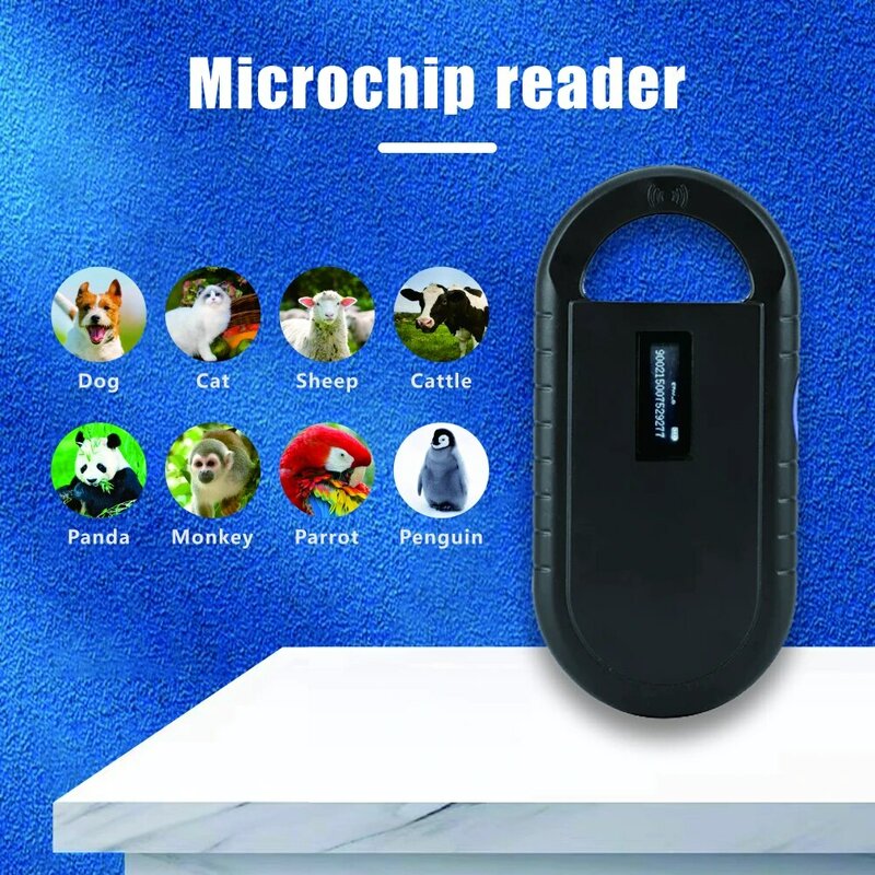 Handheld Microchip Reader para Pet ID, Transponder Chip, Scanner ID Animal, USB, cão, gato, cavalo, FDX-B, ISO11784, ISO11784, 134.2Khz