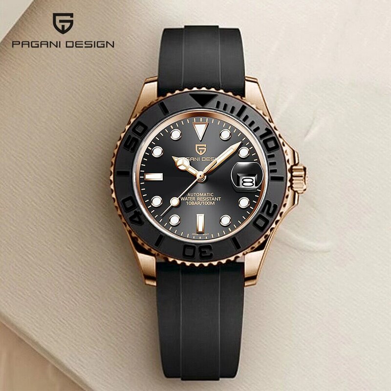 PAGANI DESIGN-Reloj de pulsera mecánico deportivo para hombre, de lujo, de zafiro, automático, de acero inoxidable, resistente al agua