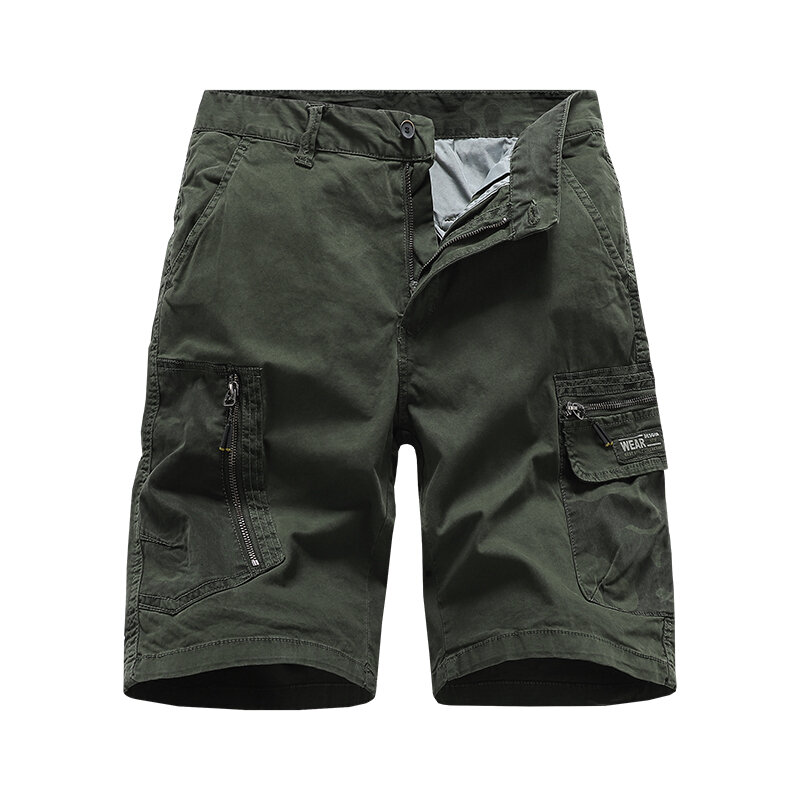 Isurvivor carga shorts homens verão moda exército militar tático homme shorts casual multi-bolso masculino calças baggy plus size
