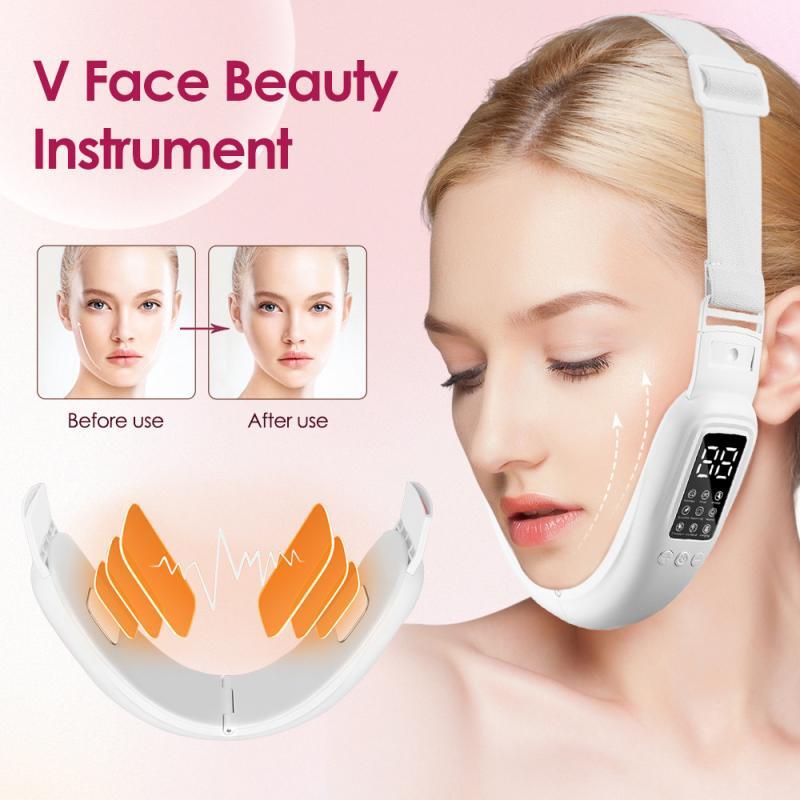 Máquina de Lifting Facial Ems, removedor de microcorriente de doble mentón, masajeador Facial de 8 engranajes, vibración, adelgazamiento, reafirmante, dispositivo de estiramiento Facial en V