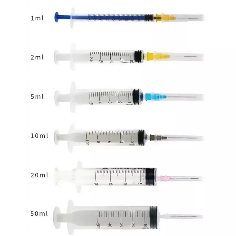1ml 2ml Disposable Plastic Veterinary Syringe with Needles for Pet Laboratory Dedicated Individually Packaged Refill Measurement