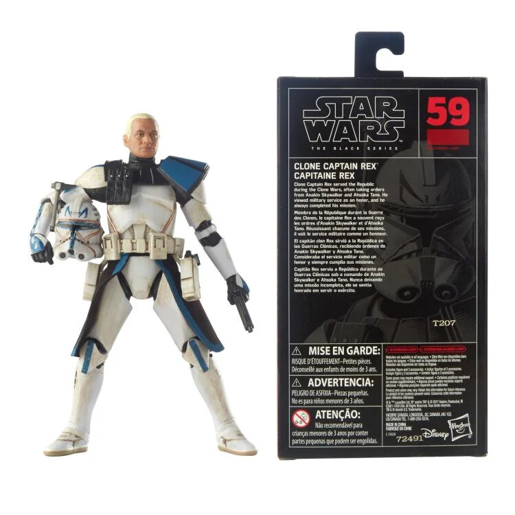 Hasbro Star Wars seri hitam Captain Rex #59 Clone Trooper mainan koleksi figur berskala 6 inci asli baru belum dibuka