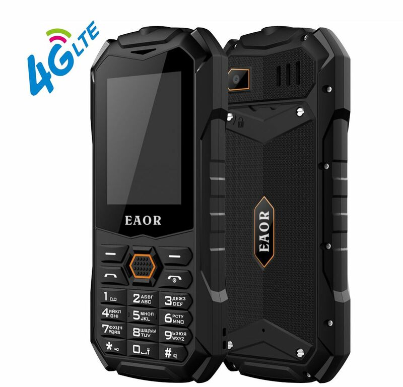 EAOR ponsel 4G/2G tahan air IP68, ponsel Keypad luar ruangan baterai besar fitur SIM ganda dengan obor silau
