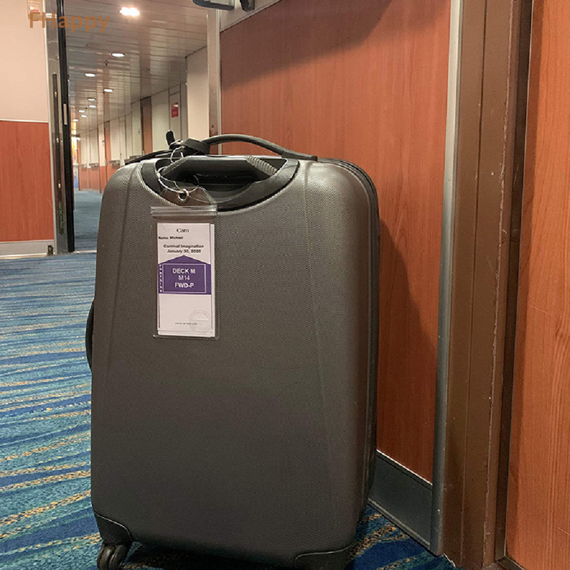 Etiquetas transparentes para equipaje, etiquetas impermeables de PVC para maleta, tarjeta de embarque para mochila, bolsa de viaje, etiquetas de nombre